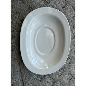CorningWare White 7 1/2" x 5 3/4" Oval Underplate Only for Gravy Boat